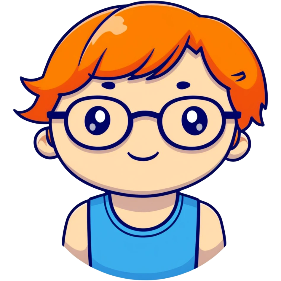 orangehaired shy nerd girl with round glasses emoji