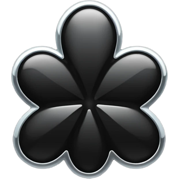 Trébol  color negro con cinco hojas  emoji