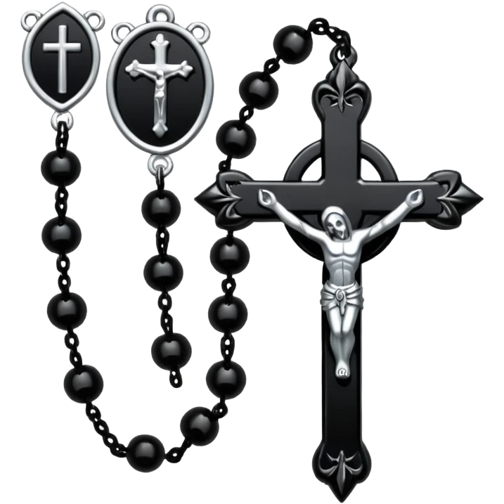 Gothic rosary with spikes instead of beads, dark iOS emoji style emoji