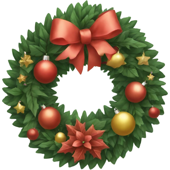 Vintage Christmas wreath emoji