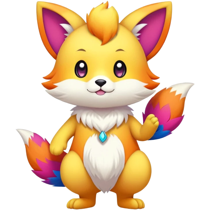  Colorful Kawaii Fionbri FurSona Fakemon Full Body emoji