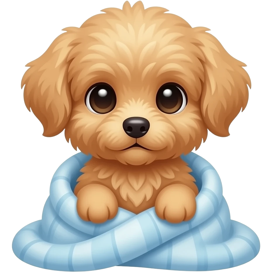 Cute Maltipoo puppy in a blanket emoji