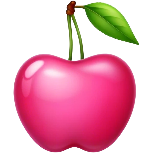 Pink cherry emoji