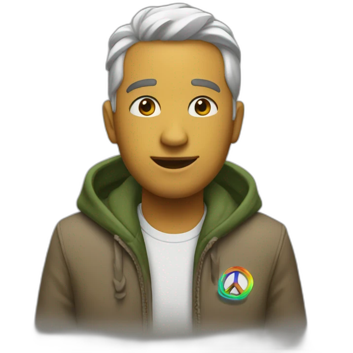 Peace-up-a-town-down emoji