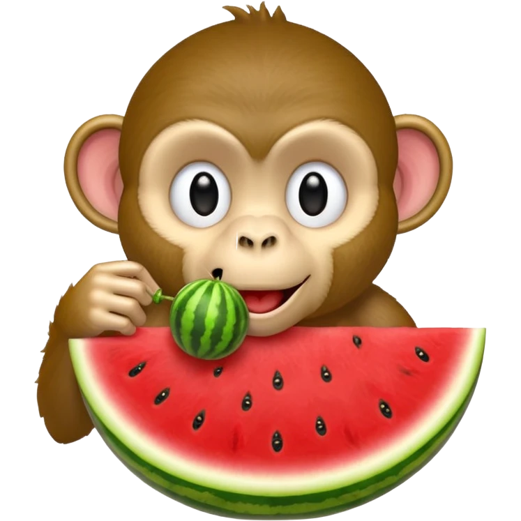 Monkey eating watermelon  emoji