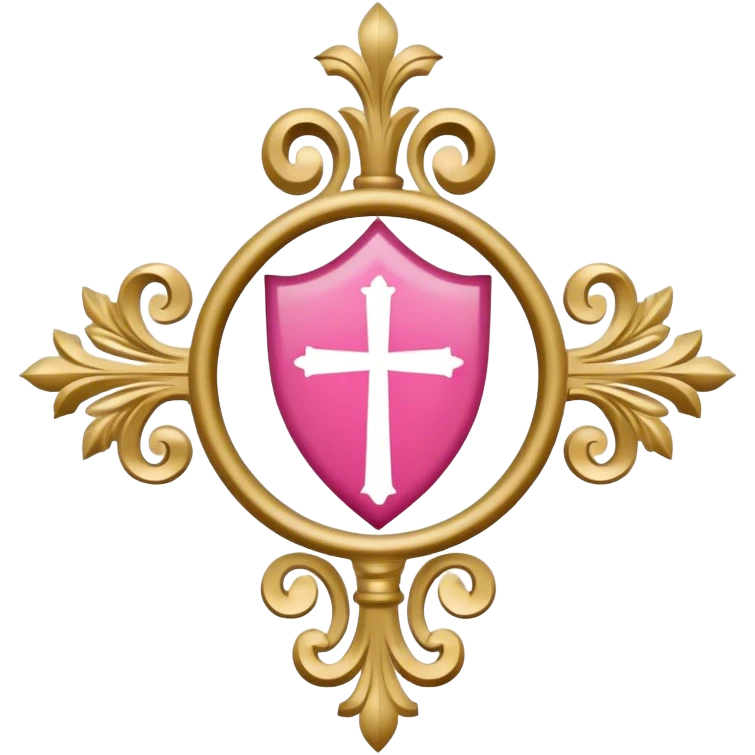 ave maria's emblem with a touch of pink emoji