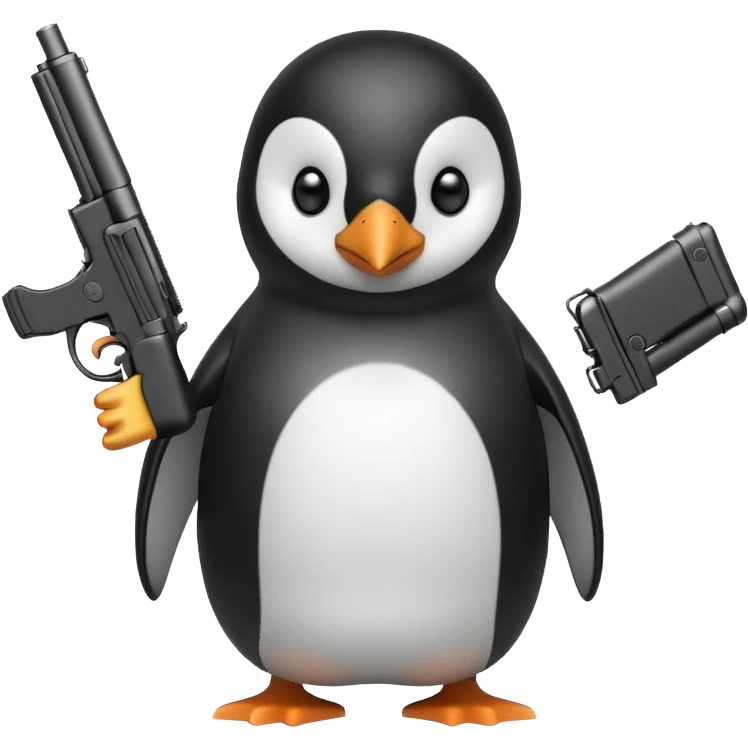 Penguin with gun emoji