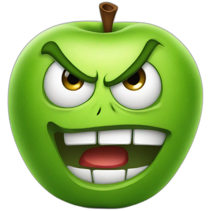 Angry green apple emoji