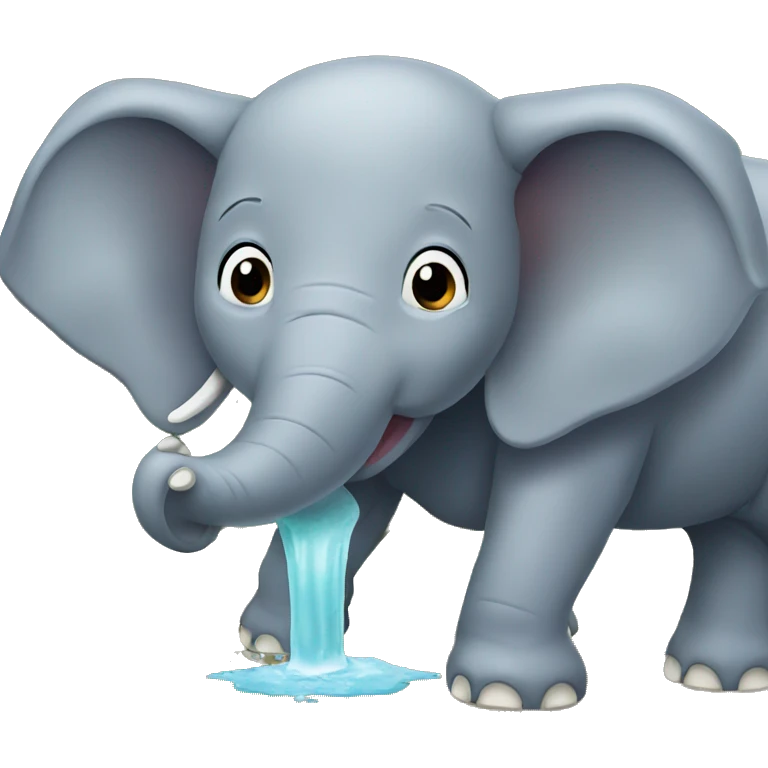 elephant eating sticky water emoji