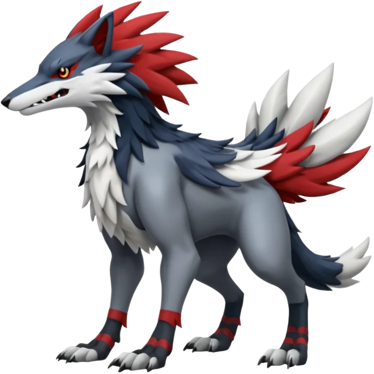 Nargacuga-Sergal-Silvally-Wolf-fusion, full body  emoji