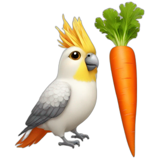 cockatiel and carrot emoji
