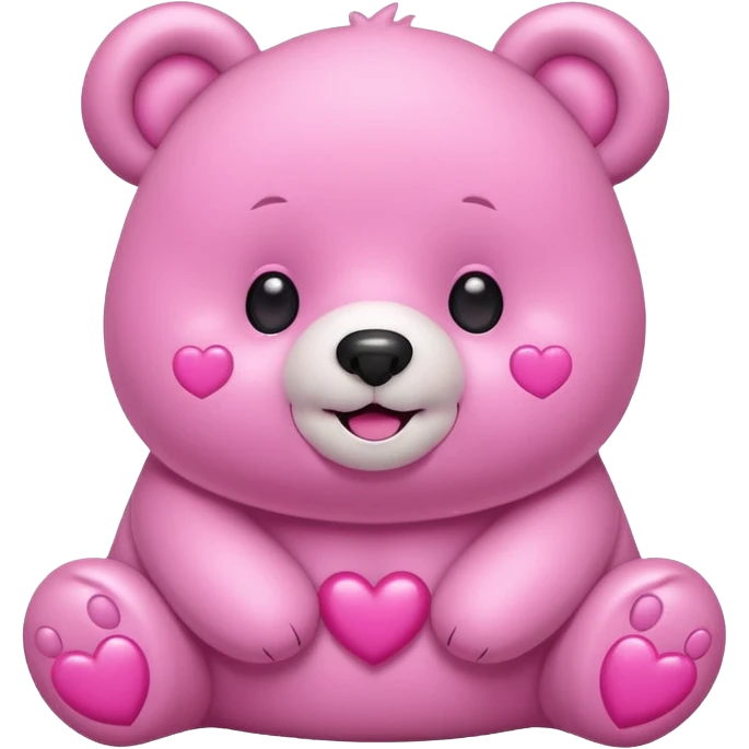 Kawaii bubble bear with hearts as eyes emoji