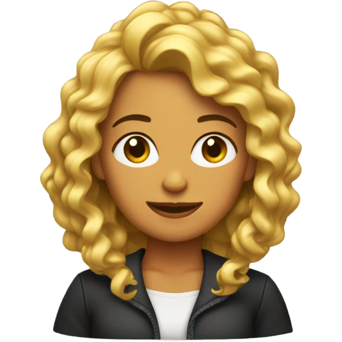 Mujer cabello rizado  emoji