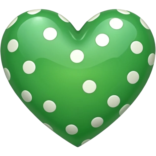 green heart with a polka dot pattern emoji