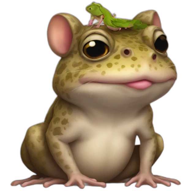 Toad kissing rat emoji