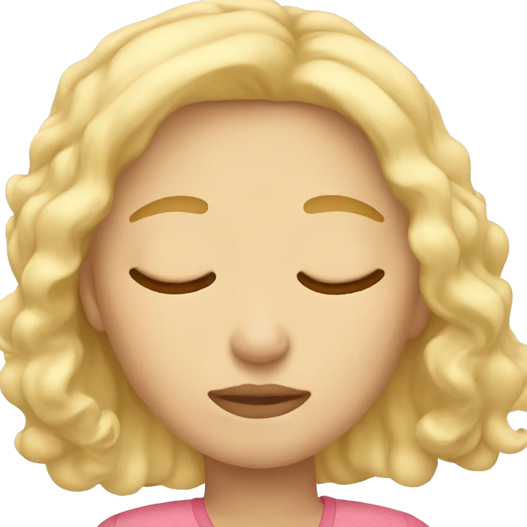 blonde girl sleeping emoji