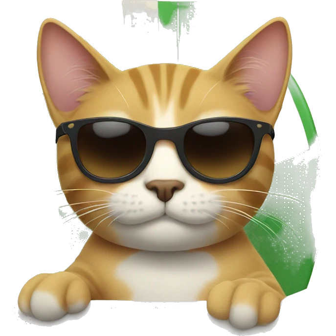 cat with sunglasses on a surfboard  emoji