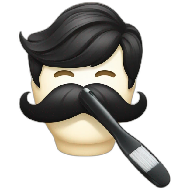 Moustache en brosse à dent emoji