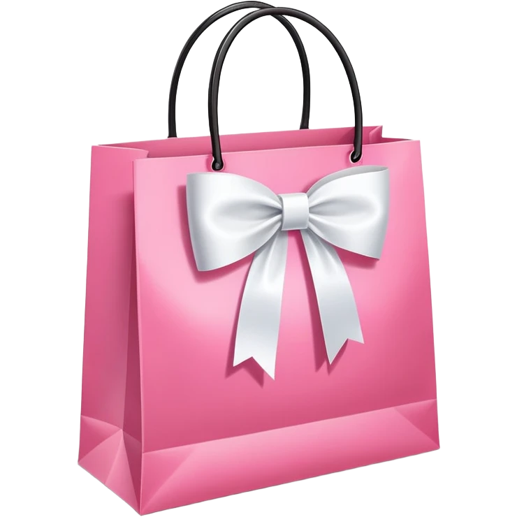Victoria's Secret pink shopping bag with ribbon emoji