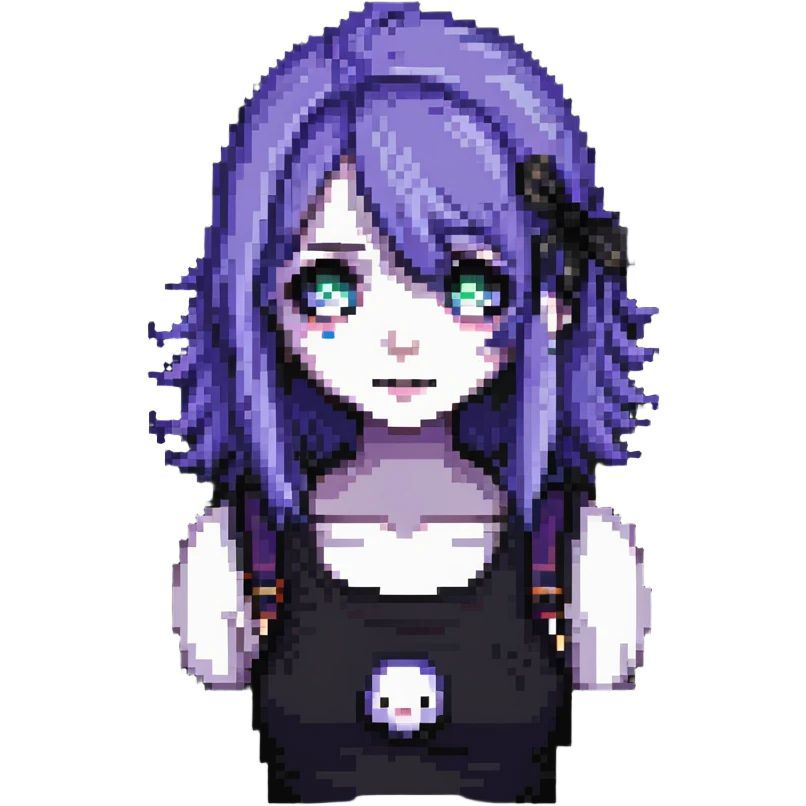violet hair emo girl emoji