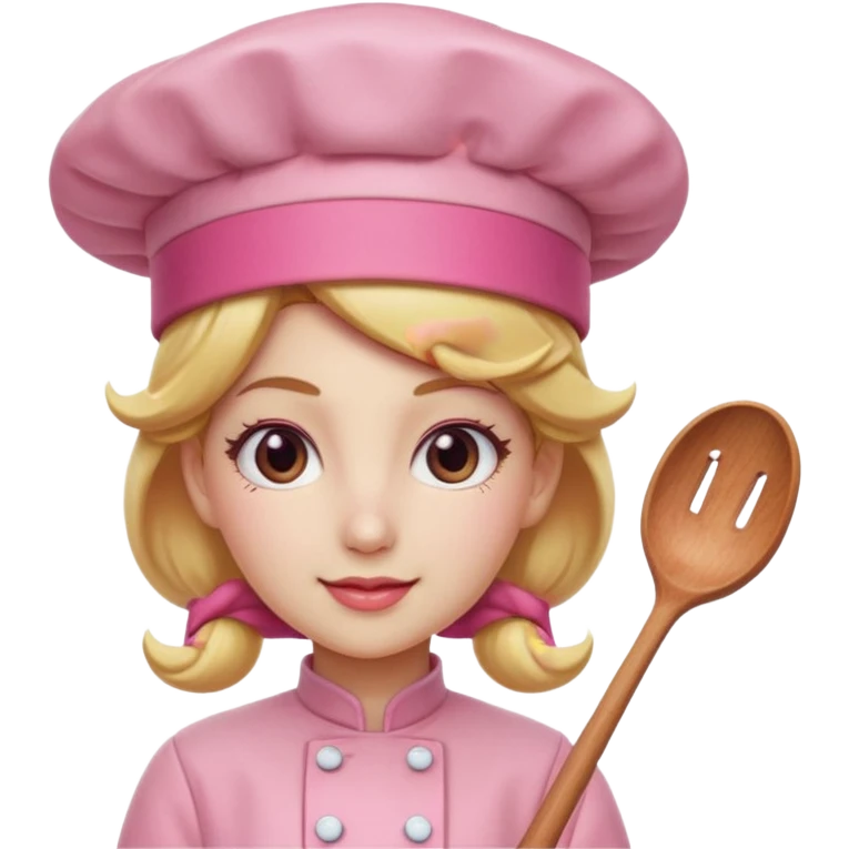 Pink chef hat princess peach emoji