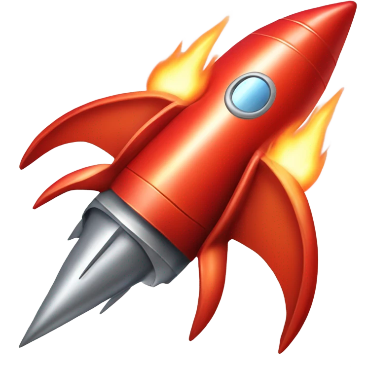 red rocket ship emoji
