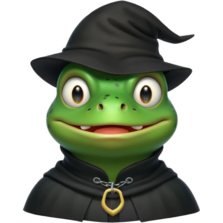 thief frog portrait, head and shoulders only, sly grin, dark cloak collar, mischievous burglar vibe, 3D cartoon, mobile game icon style, clean background, no text, no watermark
 emoji