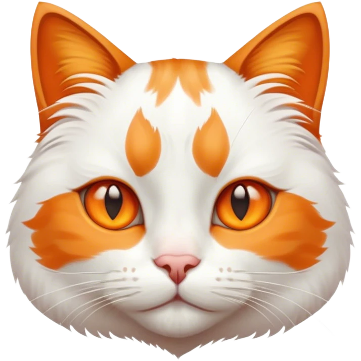 white and orange cat face emoji