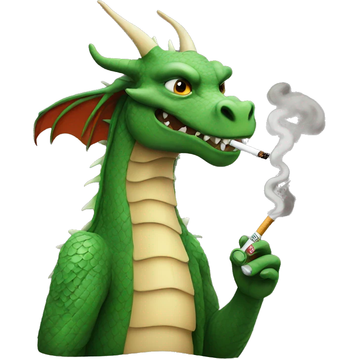 Dragon smoking a cigarette  emoji
