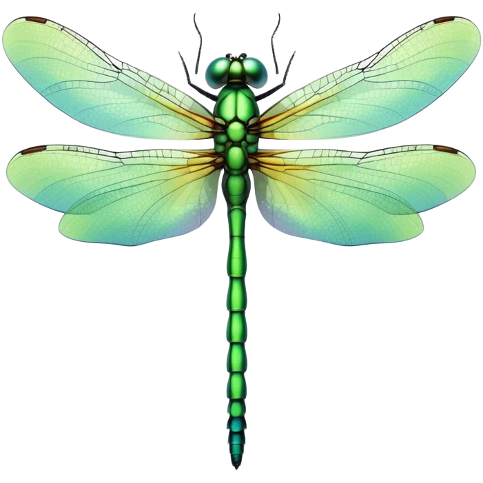 Bright green dragonfly vertical  emoji