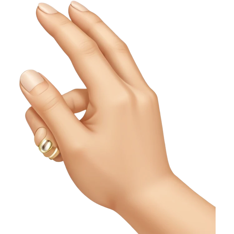Una mano con l’anulare piegato che tocca il pollice piegato emoji