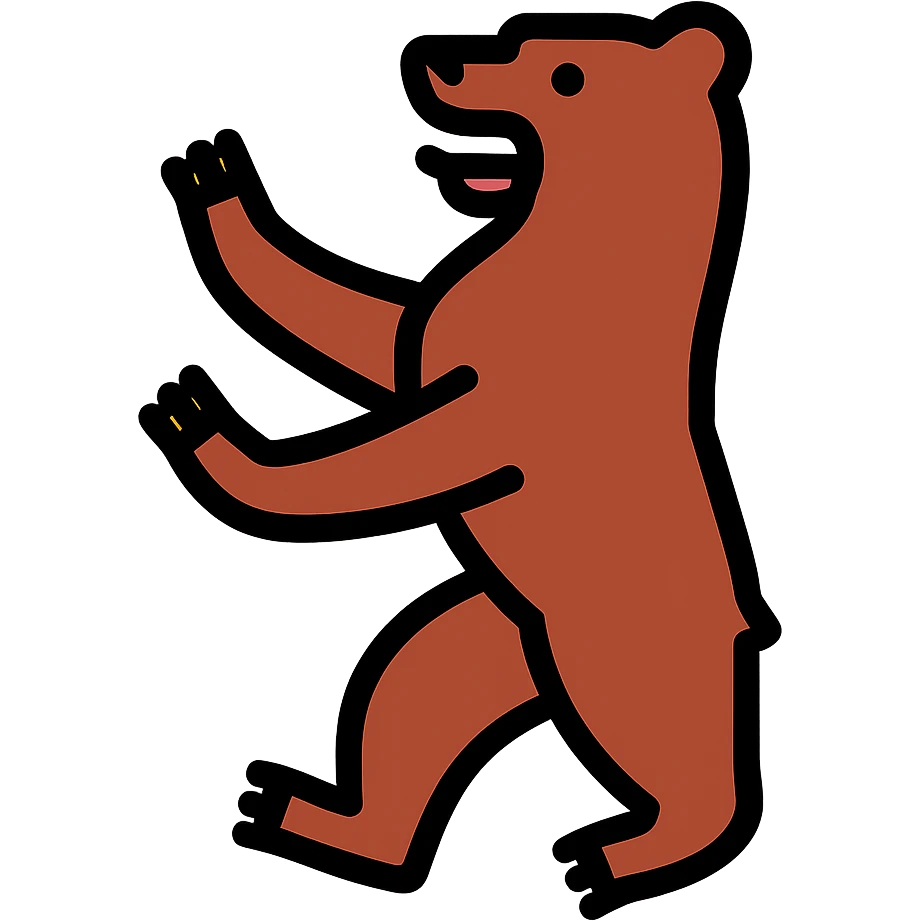 Icon of Berlin Bear for a mobile app, modern flat style, simple color palette, no text, suitable for app icon, transparent background. emoji
