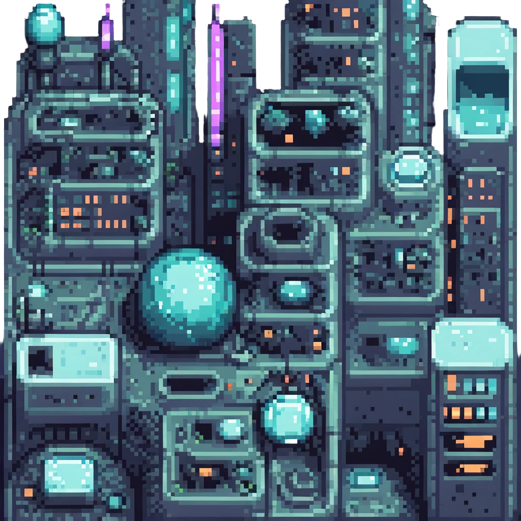A school in front of a futuristic city emoji
