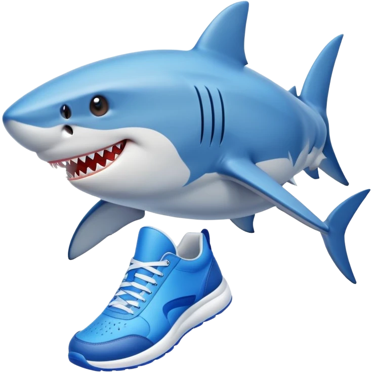 tiburon con zapatillas azules  emoji