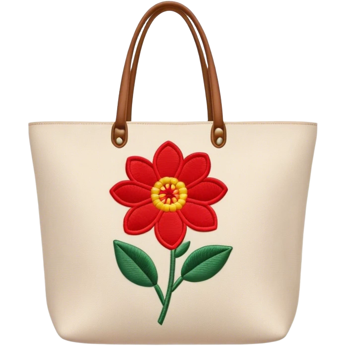 tote bag with embroidered flower  emoji