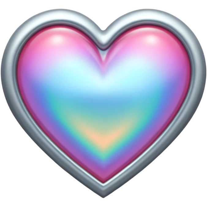 heart with a holographic silver border emoji