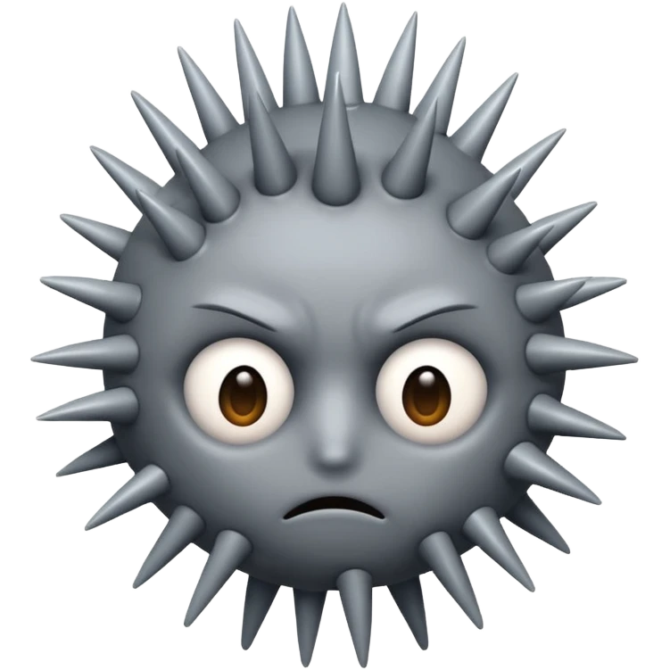  sad virus with many spike emoji