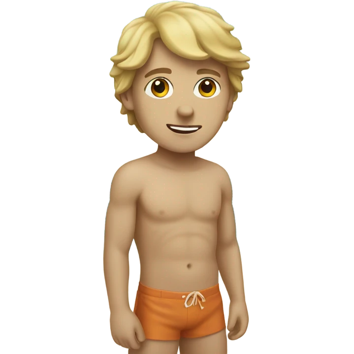 A boy at the beach who is white emoji