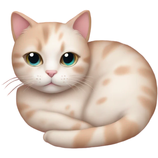 soft pink cat with blanket emoji