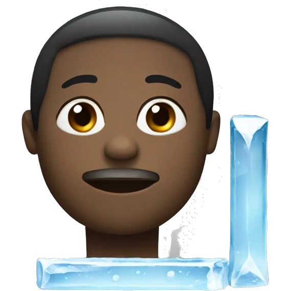 black equal icon with ice emoji