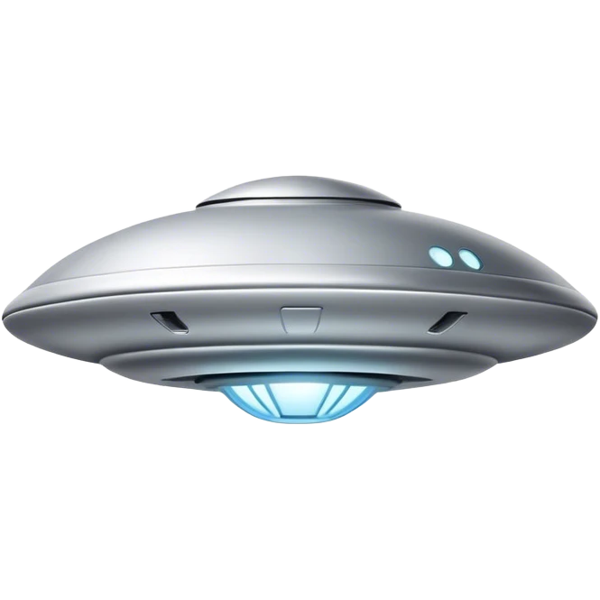 sliver color Ufo minimal design emoji