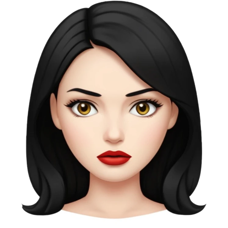 “Emoji girl, femme fatale, black hair. megan fox vibes emoji