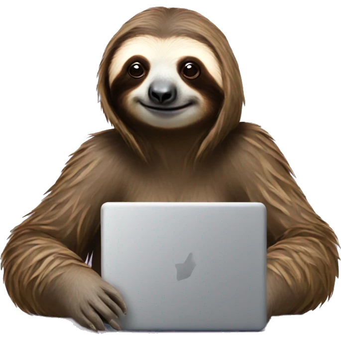 sloth with RedBull can and laptop emoji