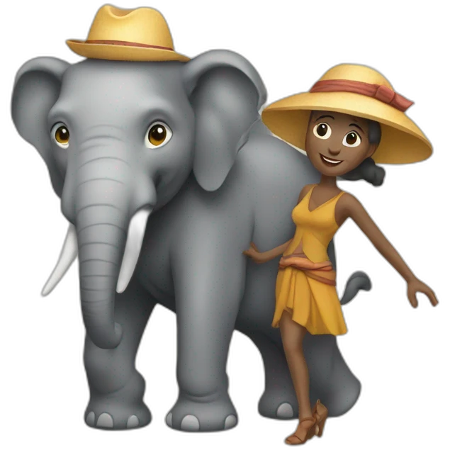 a guy with his wife on an elephant  emoji