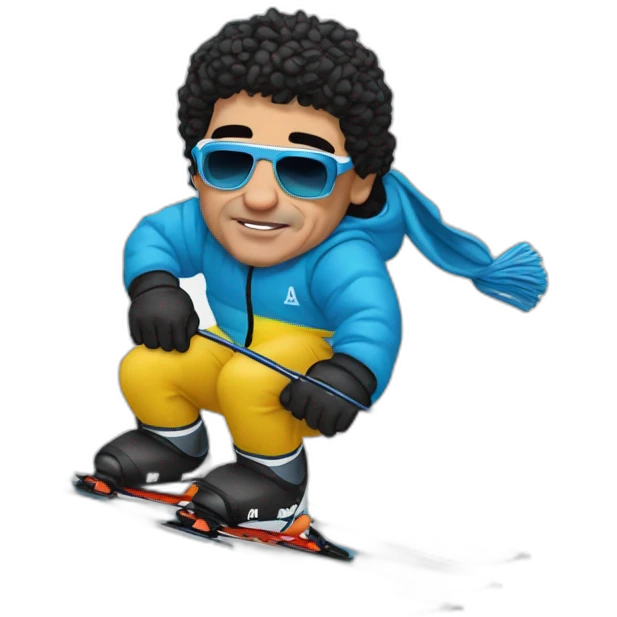 maradona fait du ski emoji