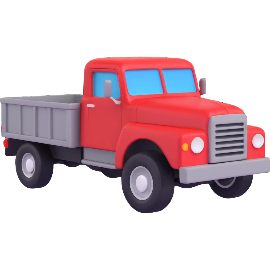 red and gray truck emoji