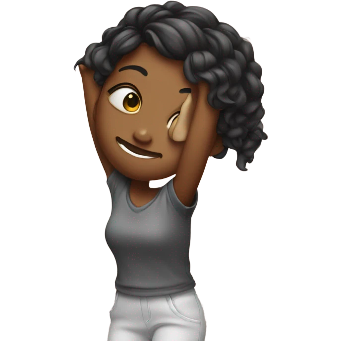 Girl dabbing emoji