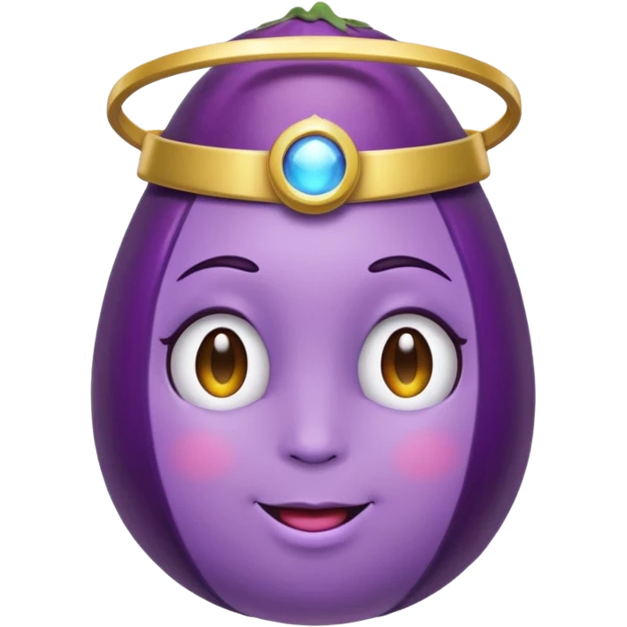 Eggplant wearing a halo emoji