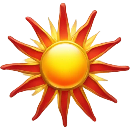 sun red gold rays emoji