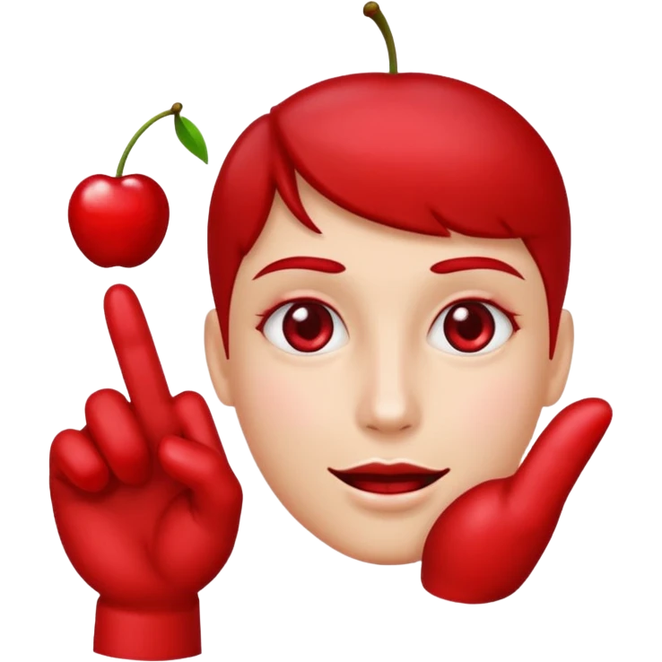 Holding a cherry between two fingers emoji